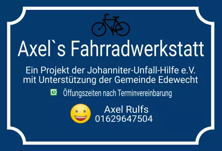 Geschaeftsschilder Tuerschilder EingangFirma Axel´s Fahrradwerkstatt Bild
