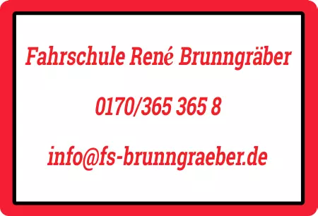 Geschaeftsschilder Tuerschilder EingangFirma Fahrschule Rene Brunngräber Bild