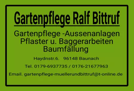 Geschaeftsschilder Tuerschilder EingangFirma Gartenpflege Ralf Bittruf Bild