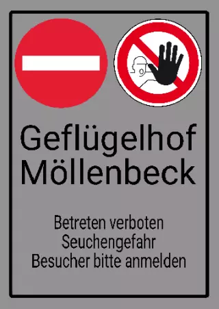 Geschaeftsschilder Tuerschilder EingangFirma Geflügelhof Möllenbeck Bild