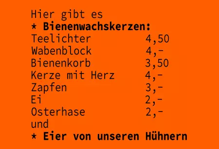 Geschaeftsschilder Tuerschilder EingangFirma Hier gibt es Bienenwachskerzen Bild