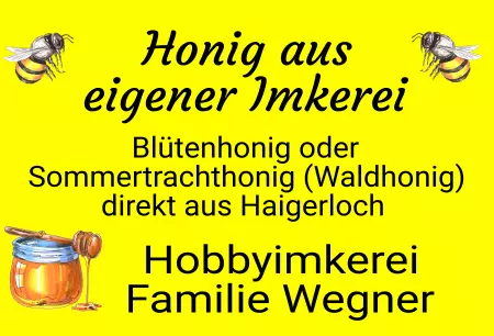 Geschaeftsschilder Tuerschilder EingangFirma Honig aus eigener Imkerei Bild
