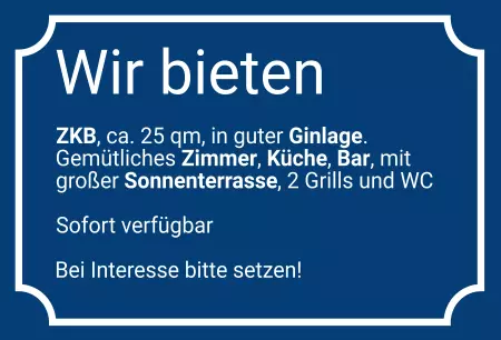 Geschaeftsschilder Tuerschilder EingangFirma Wir bieten Ferienwohnung Bild